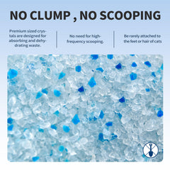 ABCPET crystal litter low-dust-tracking demonstrates cleaner floors and minimal scattering.