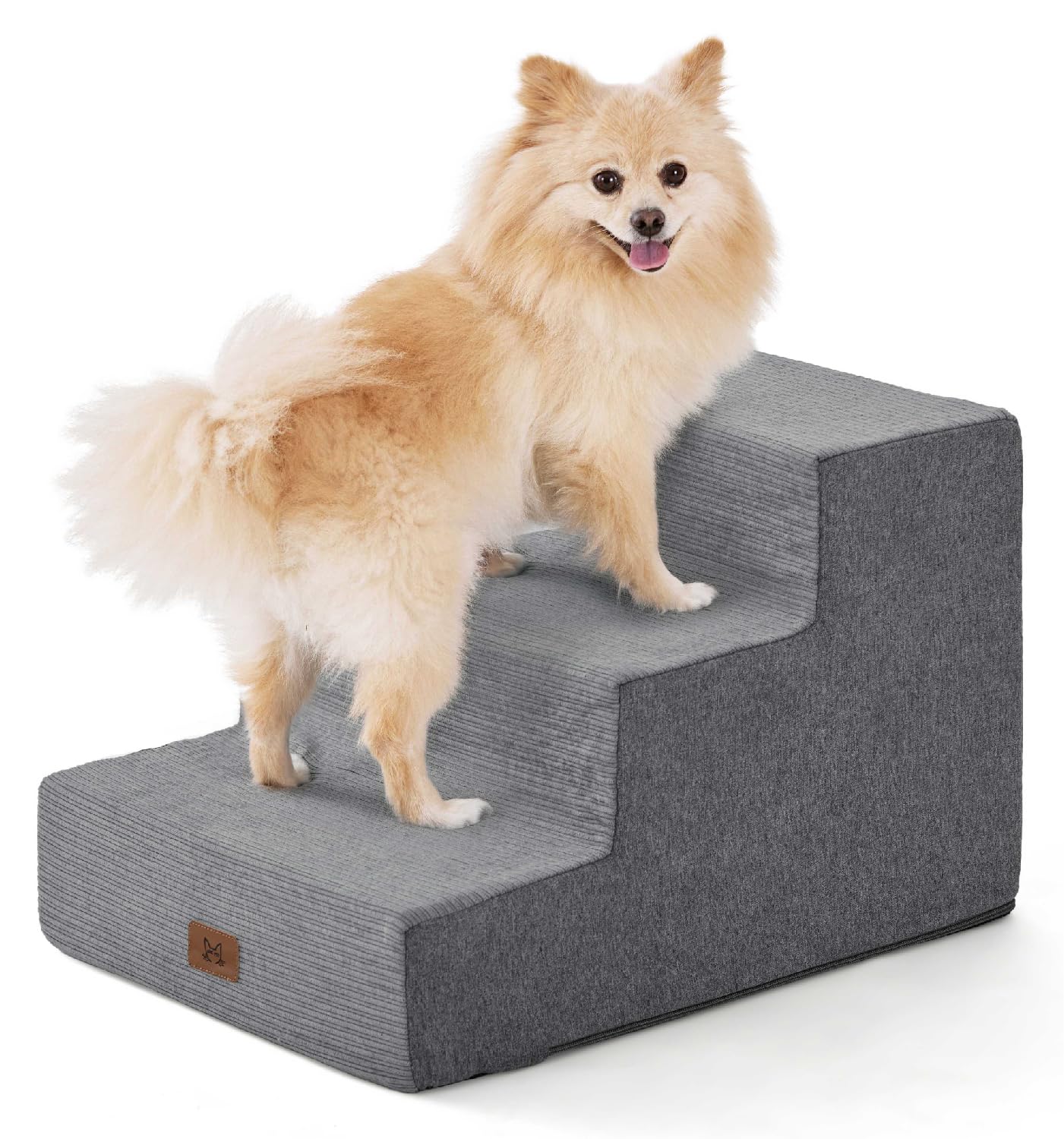 ABCPET dog stairs 3-step gray provide easy bed access for small dogs