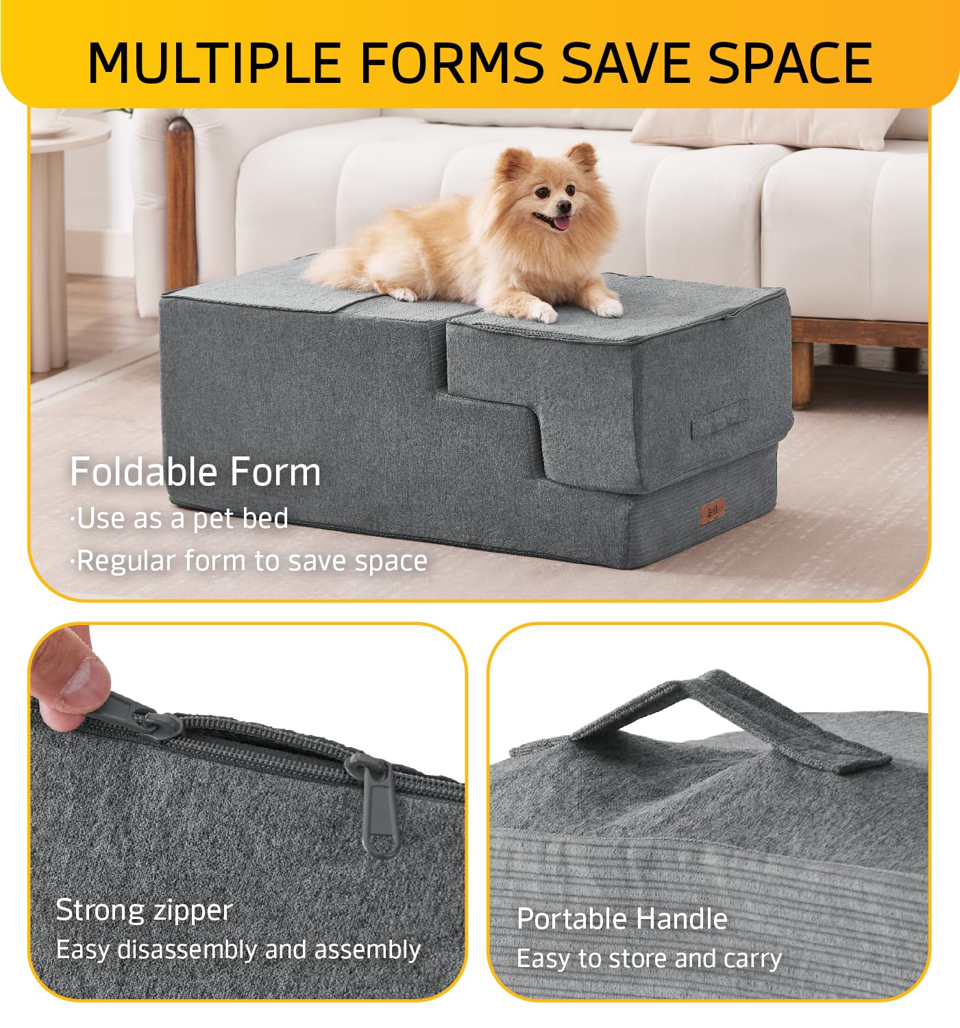 ABCPET non-slip bottom keeps stairs stable during climbs