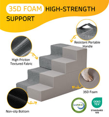 ABCPET soft corduroy gray stairs enhance traction and comfort