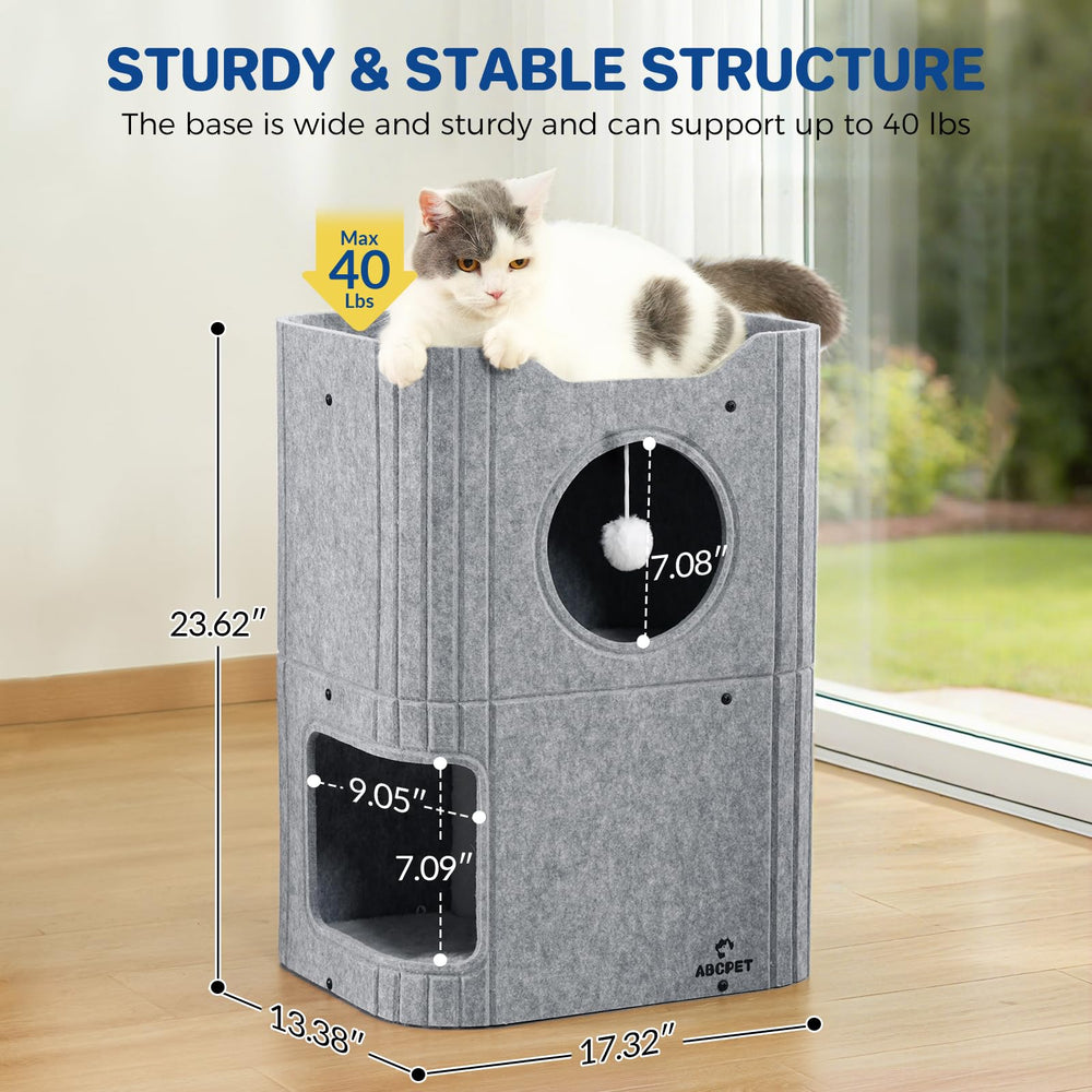 ABCPET felt cat hideaway, soft surface for lounging and scratching