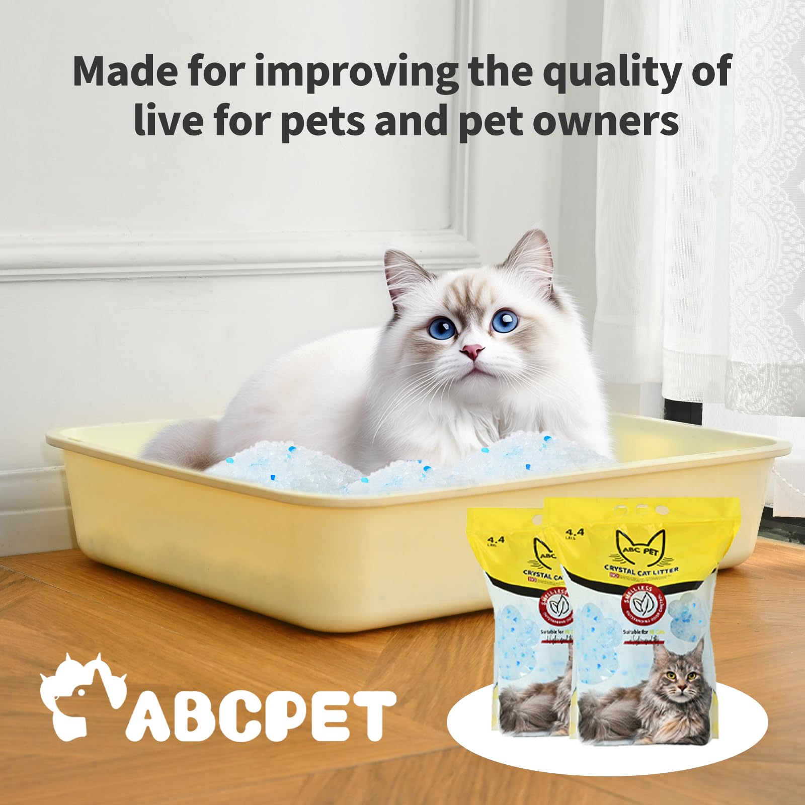 ABCPET no-scooping litter-crystals cut chores while keeping the box drier.