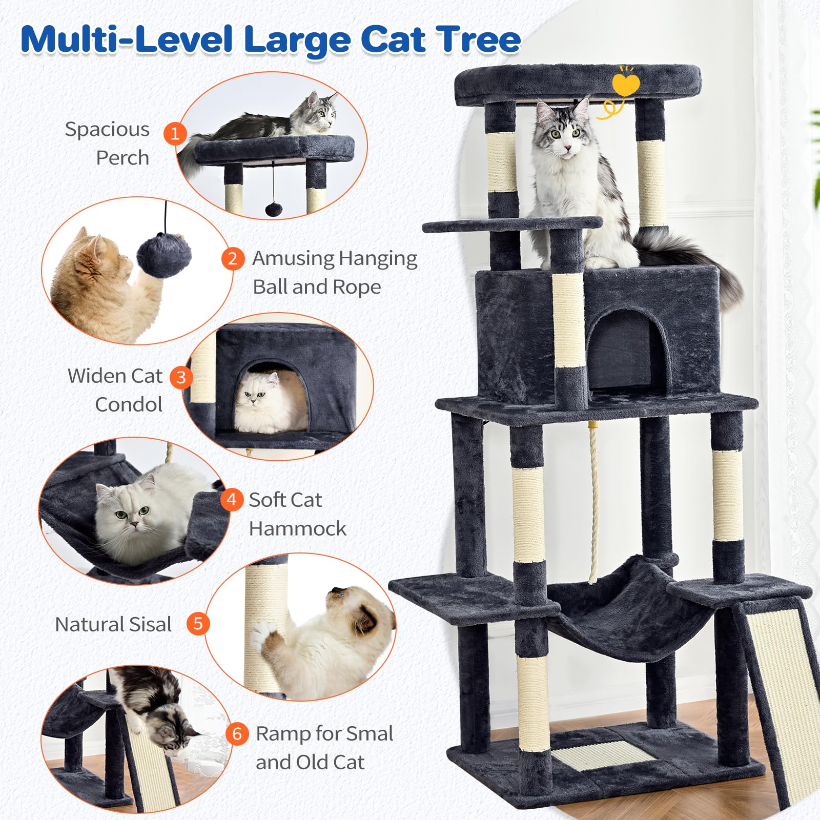 ABCPET Sisal scratching posts help protect furniture by guiding scratching instincts.