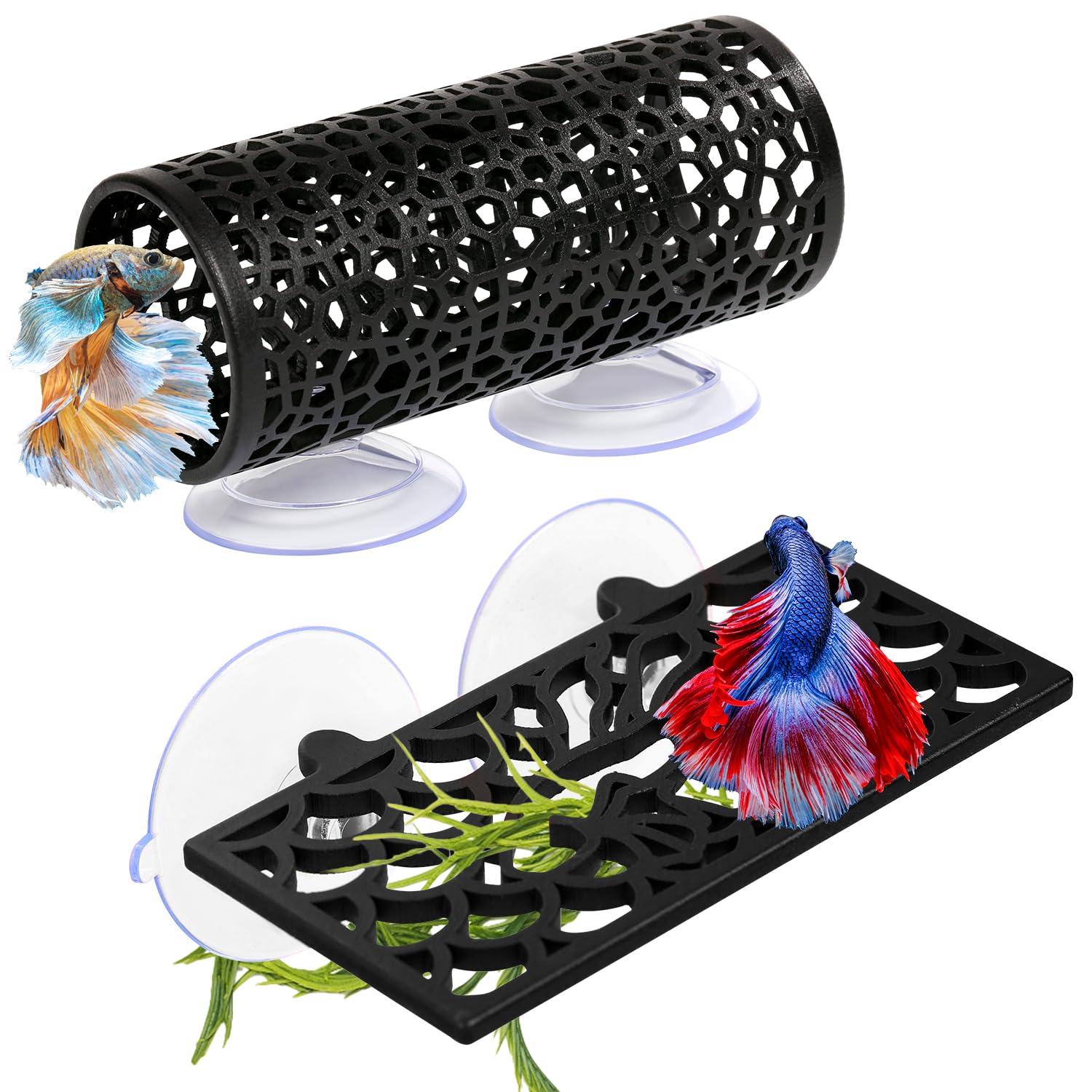 Abizoo Betta tunnel offers a playful retreat that stimulates exploration in the tank.