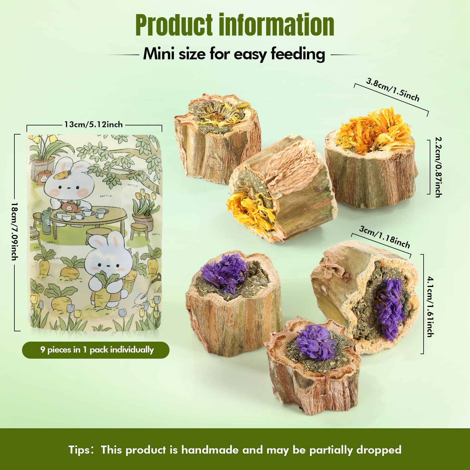 Abizoo organic alfalfa core with prebiotic for gut health and nibble fun