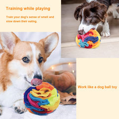 Ablechien Snuffle Ball in action for large dogs challenging scent work.