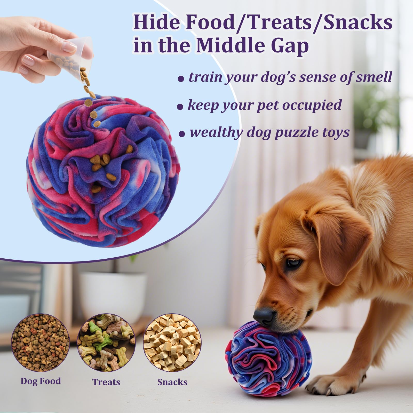 Ablechien Snuffle Ball hidden treats design for engaging foraging