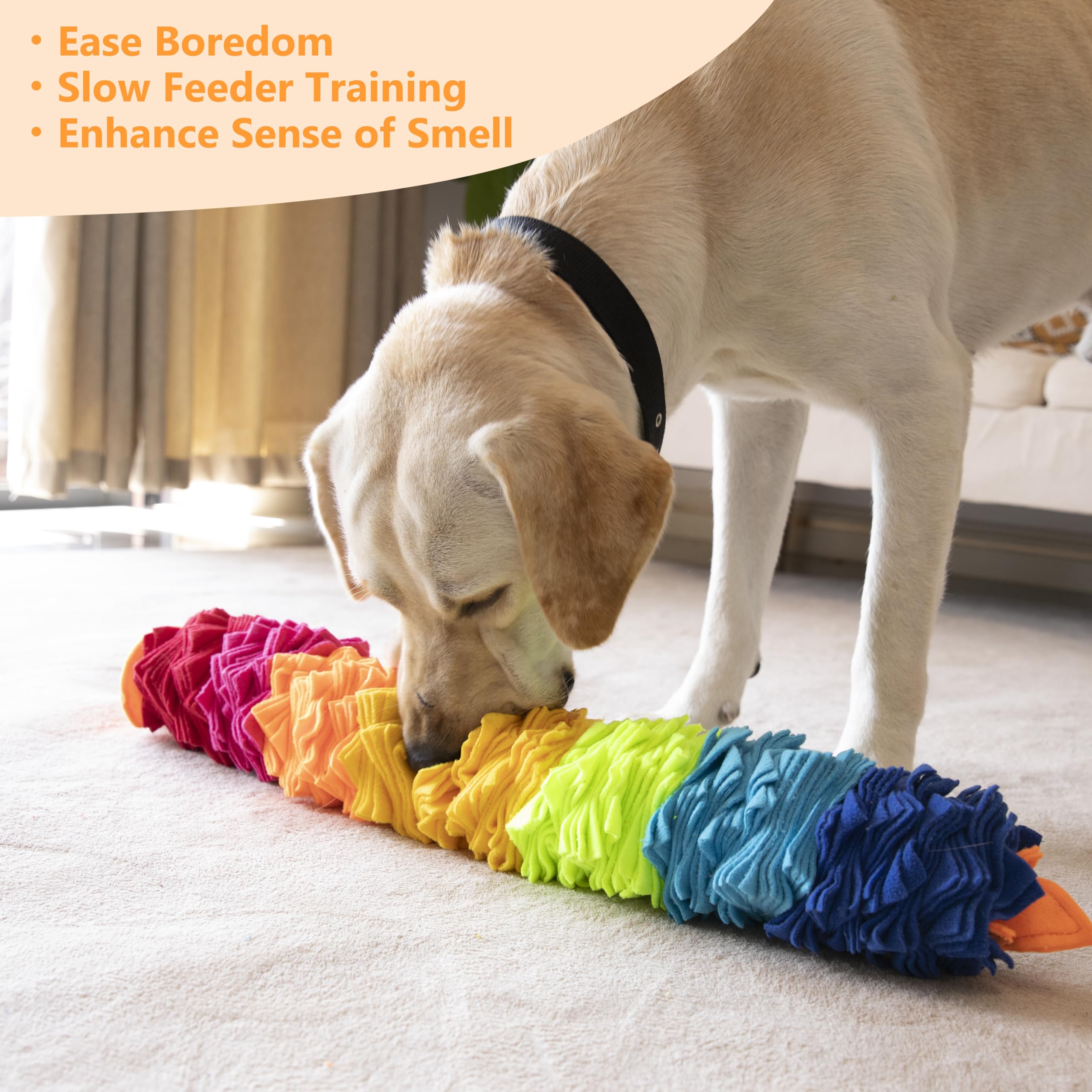 Ablechien Snuffle Snake polar fleece texture offers soft and durable enrichment