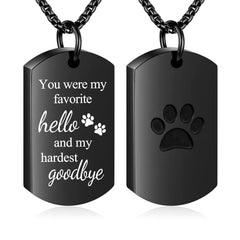 ABOOXIU pawprint ashes holder necklace in stainless steel, a lasting pet memorial.