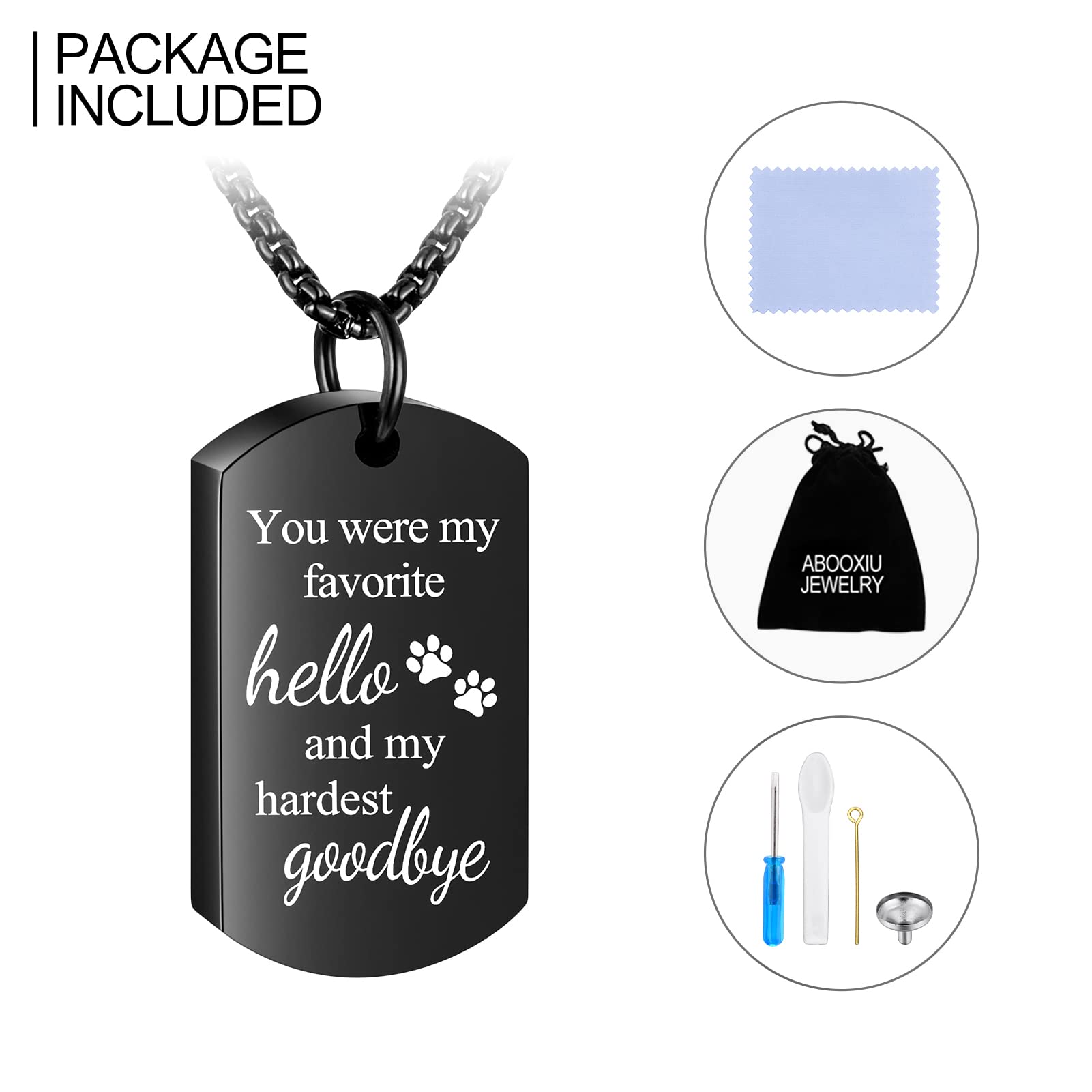 ABOOXIU durable, rust-resistant pawprint memorial necklace for pet lovers.