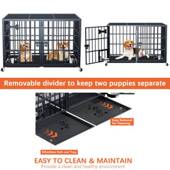 aboxoo four wheels enable effortless repositioning of the crate.