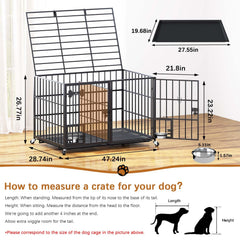 aboxoo XL dog crate closed doors for secure containment during downtime