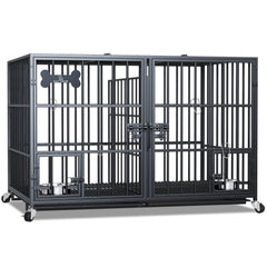 aboxoo XL dog crate outer view shows sturdy metal frame and rust-resistant finish