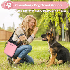 Abrimelodi dog bag with treat pouch for quick rewards during outings.