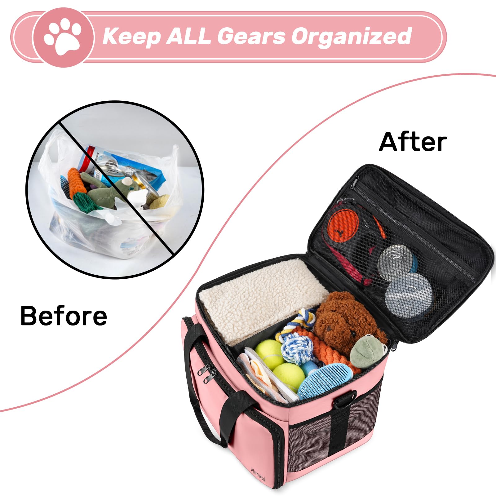 Abrimelodi travel bag fits under airplane seats for easy travel.