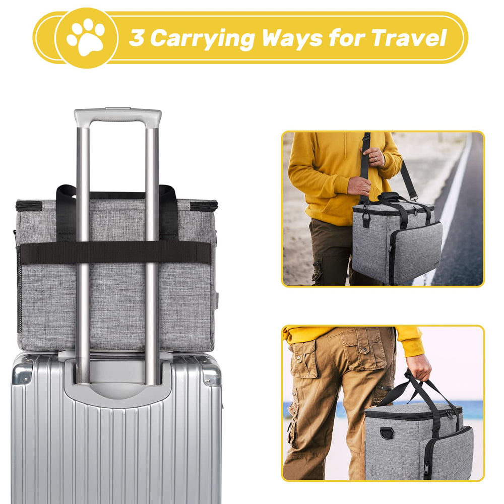 Abrimelodi leak-proof food container preserves kibble during transit.