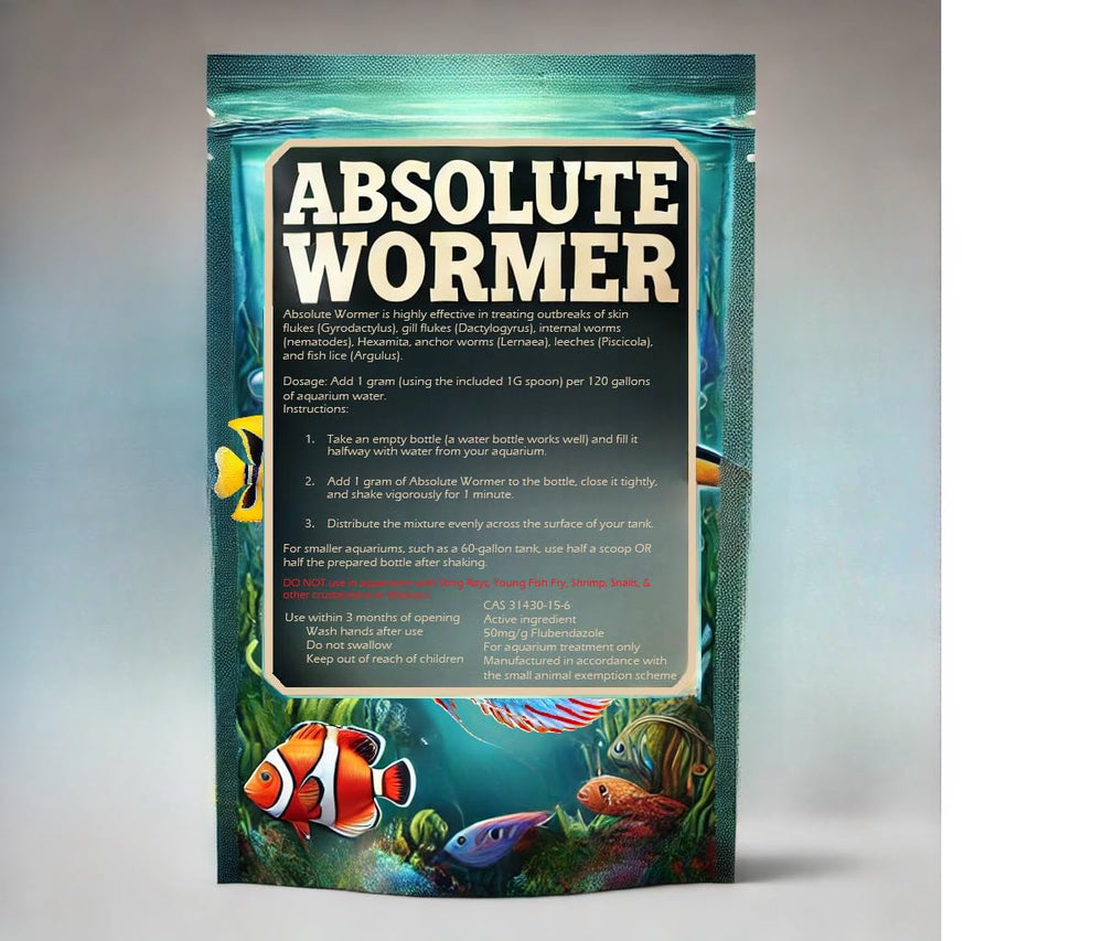 Absolute Wormer label closeup highlighting safe dosing information