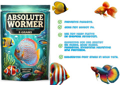 Absolute Wormer pour action showing easy dosing for aquariums