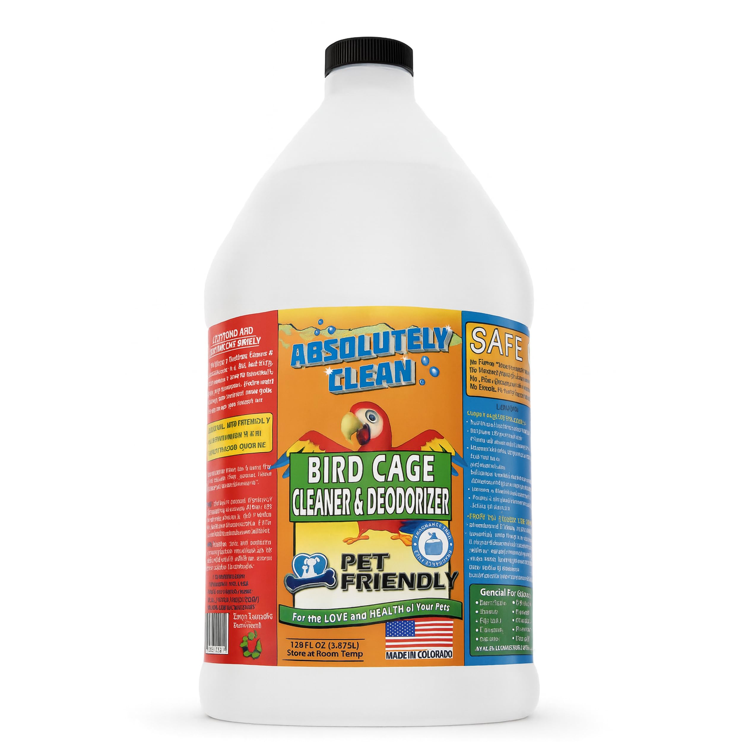 Absolutely Clean bird cage cleaner bottle ready for spray cleaning