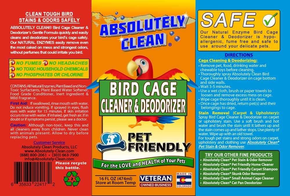 Absolutely Clean Bird Cage Cleaner made in USA highlights quality and safety