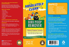 Absolutely Clean Bird Poop Remover used on outdoor upholstery for stain and odor relief.
