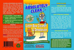 Absolutely Clean Litter Box Cleaner odor-eliminator surface shows fresh air around the box
