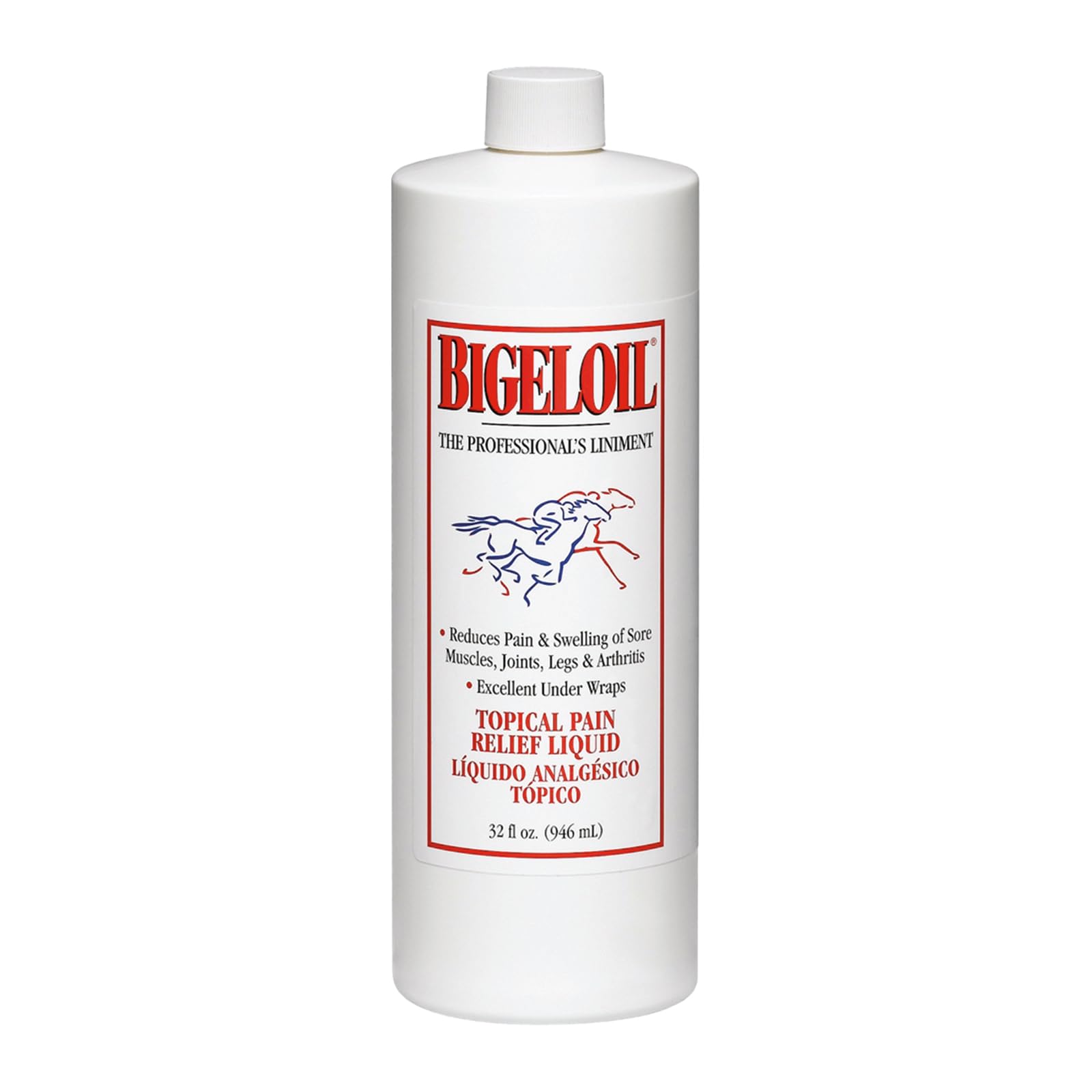 Absorbine Bigeloil Liniment bottle 32 oz for topical relief.