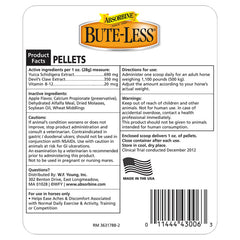 Absorbine Bute-Less pellets label packaging showing trusted inflammatory response support.