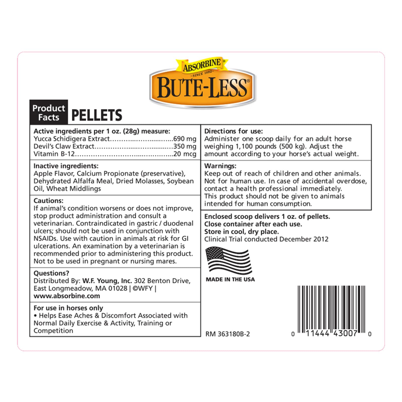 Absorbine Bute-Less scoop and pour shows convenient daily use