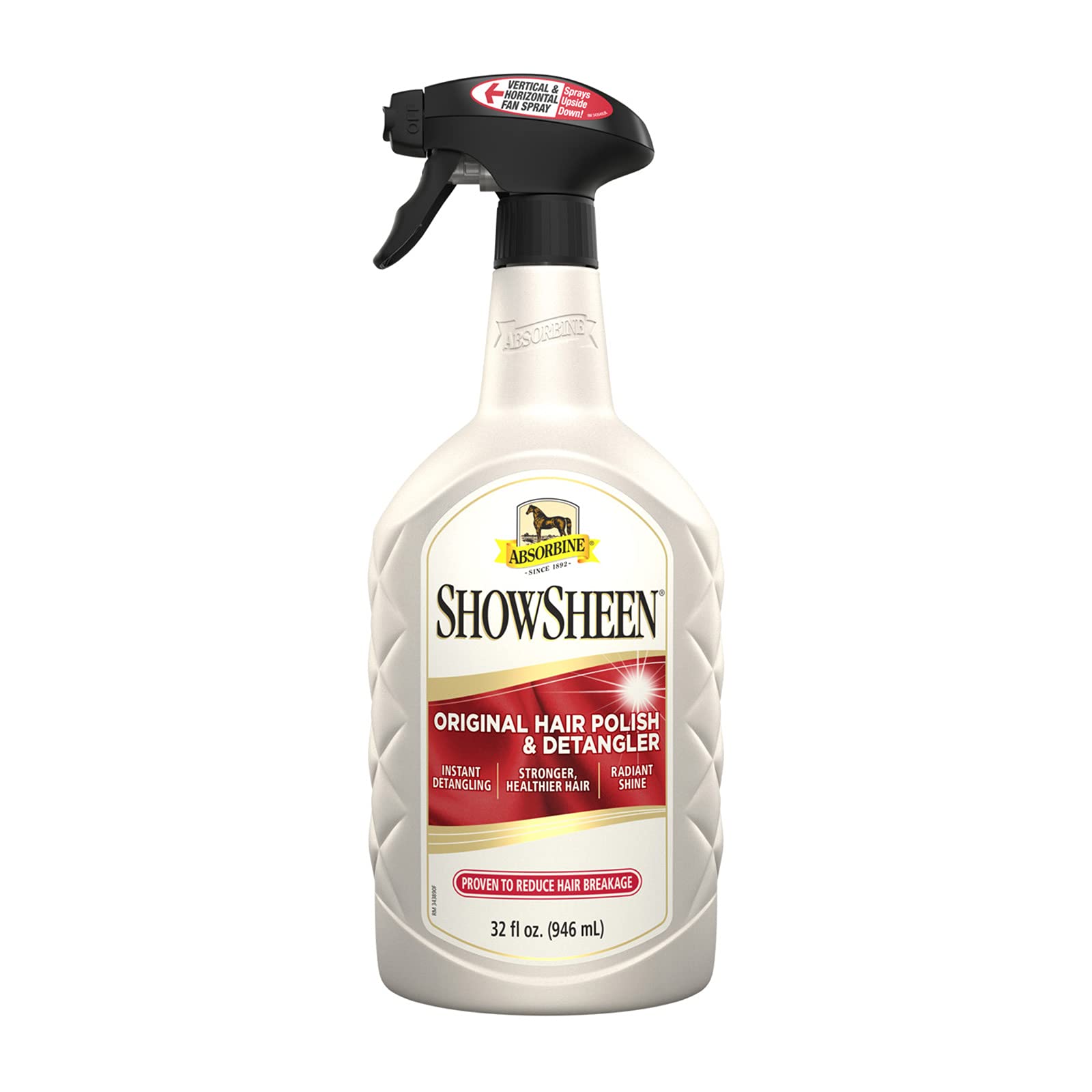 Absorbine ShowSheen bottle spray for instant detangling and shine.
