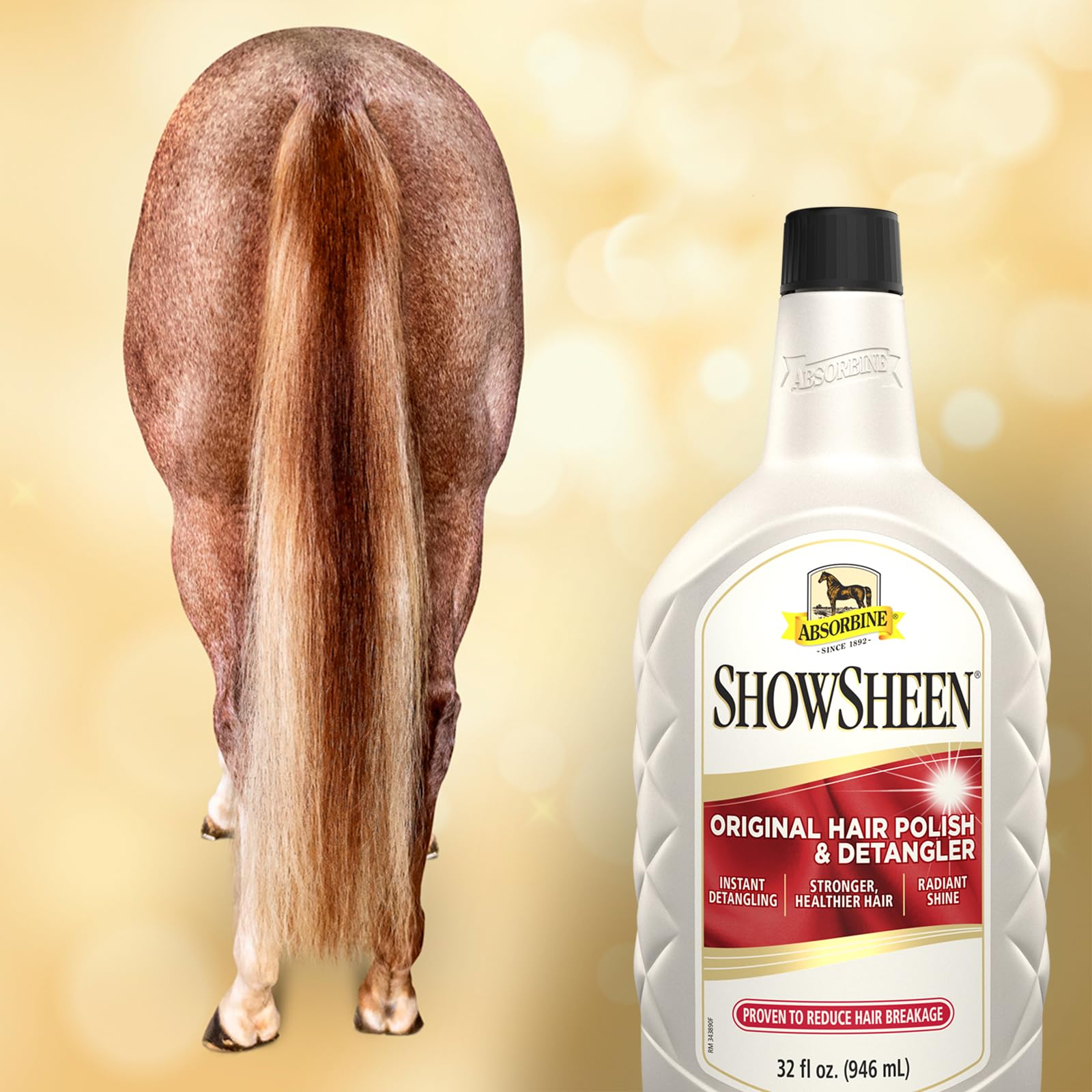 Absorbine ShowSheen used on horse and dog coats for easier detangling