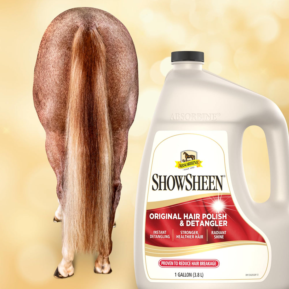 Absorbine ShowSheen shine on coat after detangling session