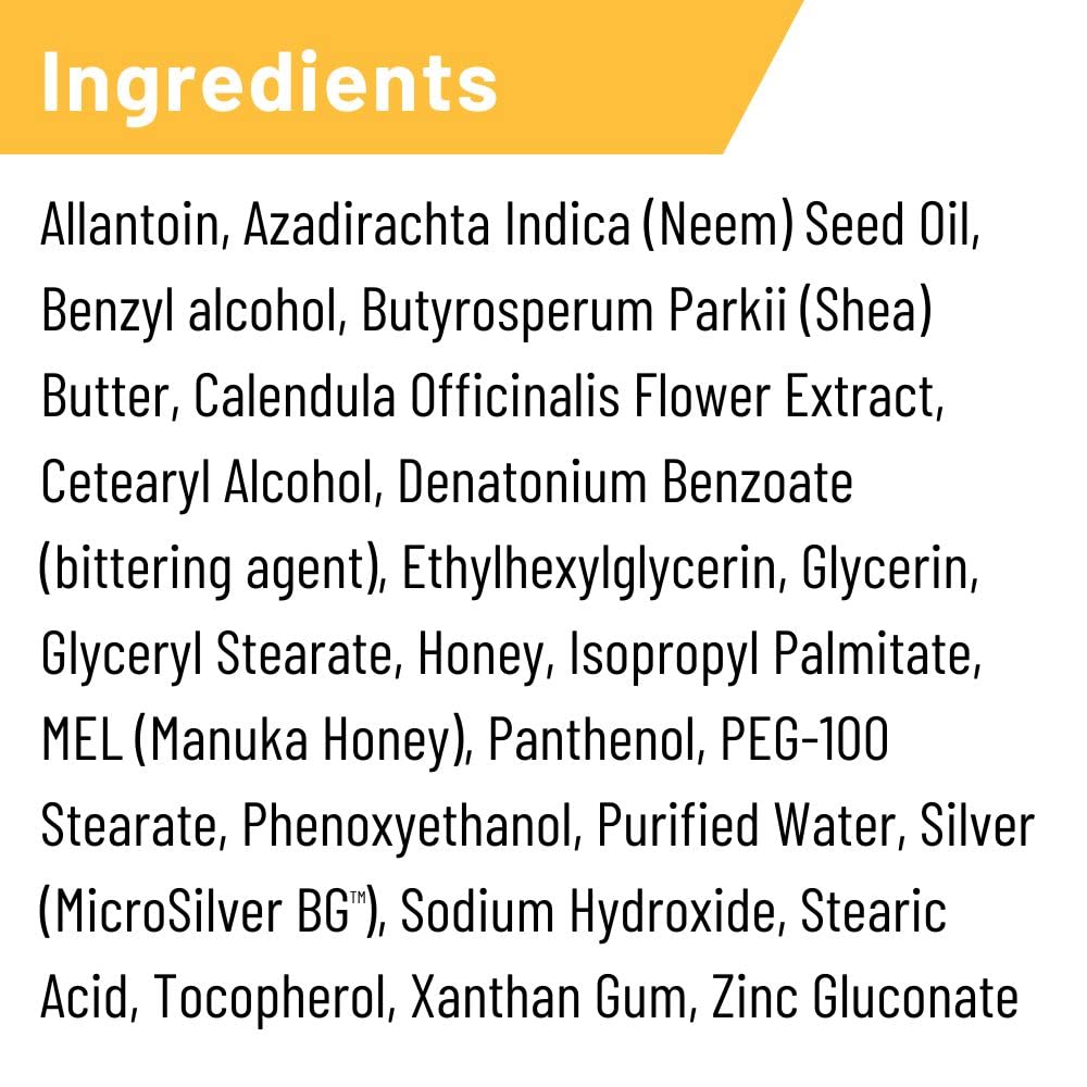 Absorbine Silver Honey with MicroSilver BG visible, provides surface protection.