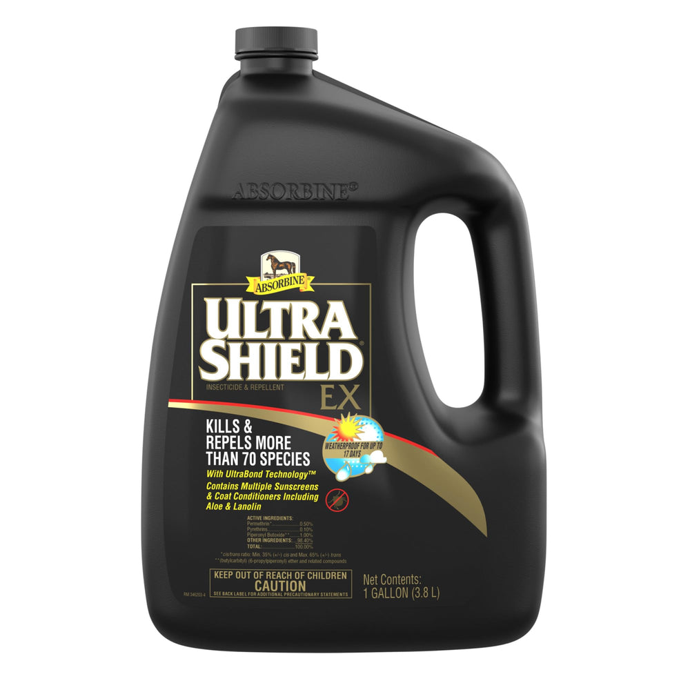 Absorbine UltraShield EX 128oz bottle ready for use protects animals from many insects.