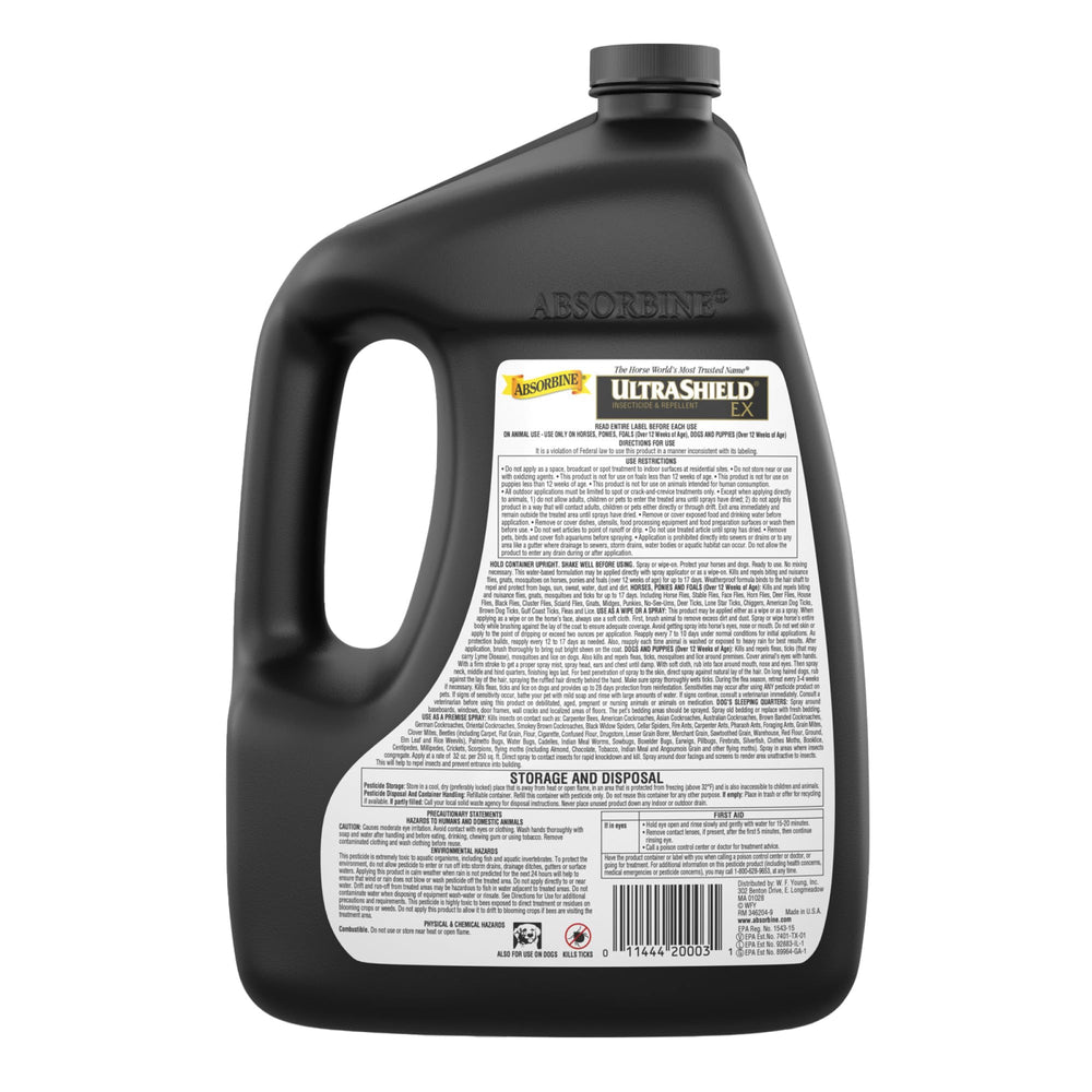 Absorbine UltraShield EX ready-to-use formula eliminates mixing steps.