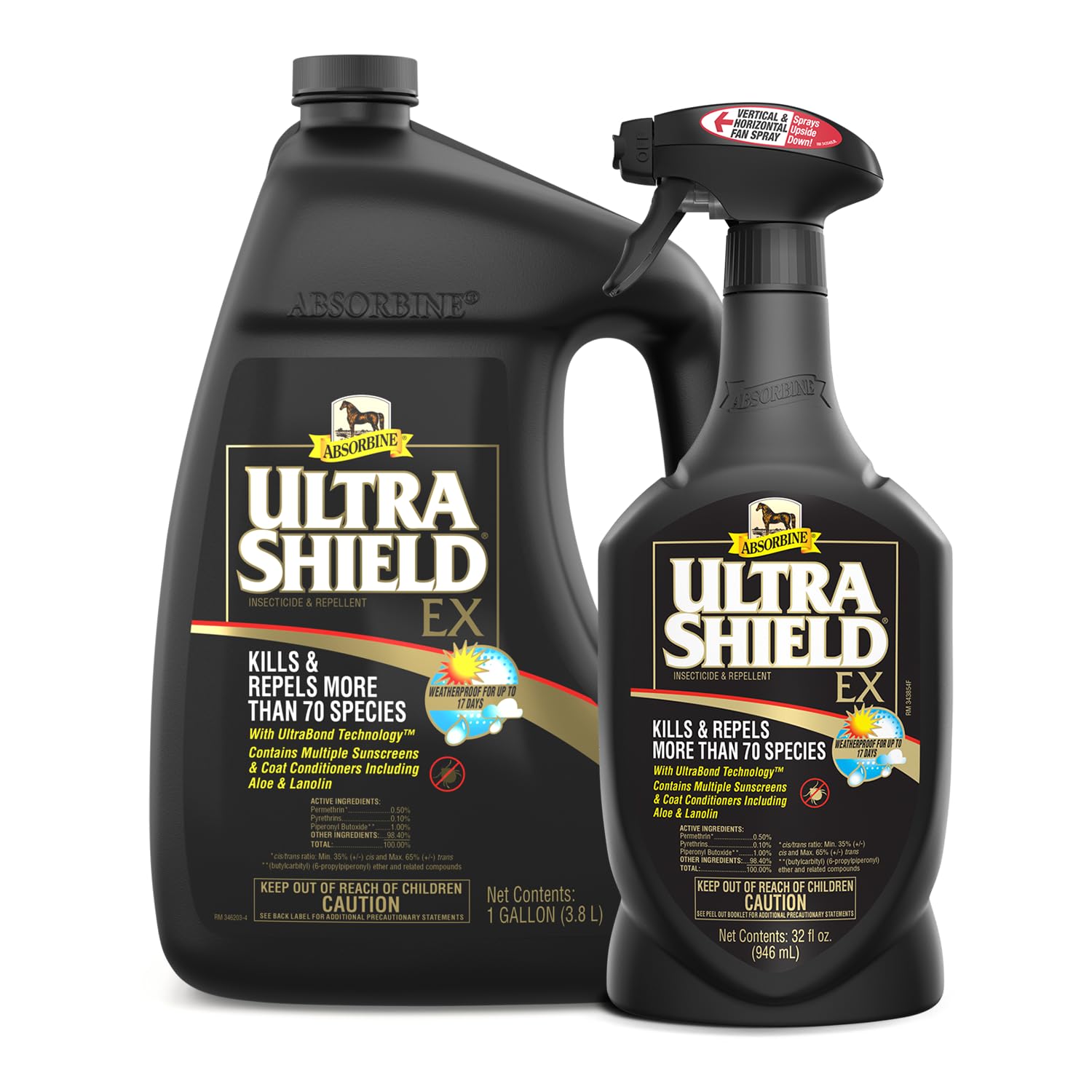 Absorbine UltraShield EX sprayer bottle for quick, even insect protection on horses.