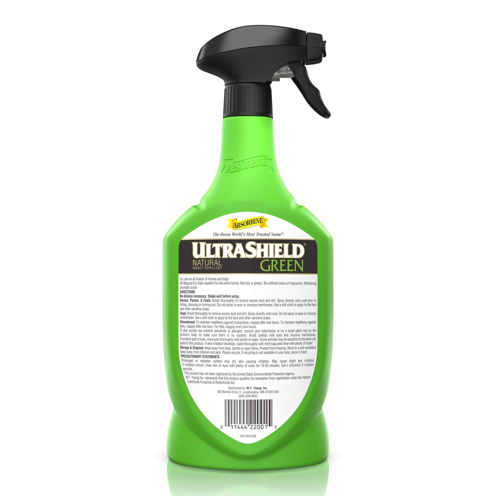 Absorbine UltraShield Green bottle—botanical oils closeup and natural scent