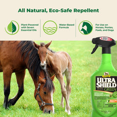 Absorbine UltraShield Green bottle side view for daily animal protection