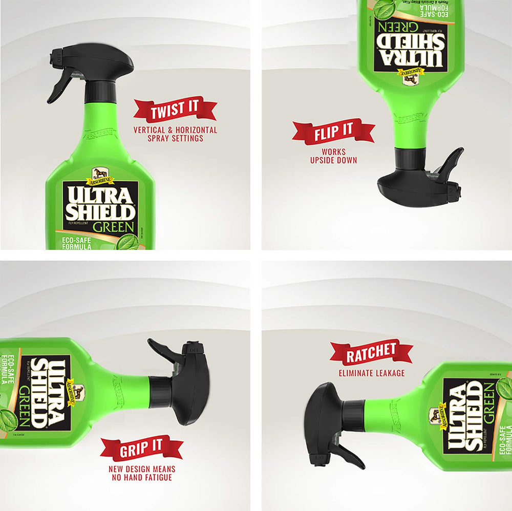 Absorbine UltraShield Green bottle—USA-made packaging