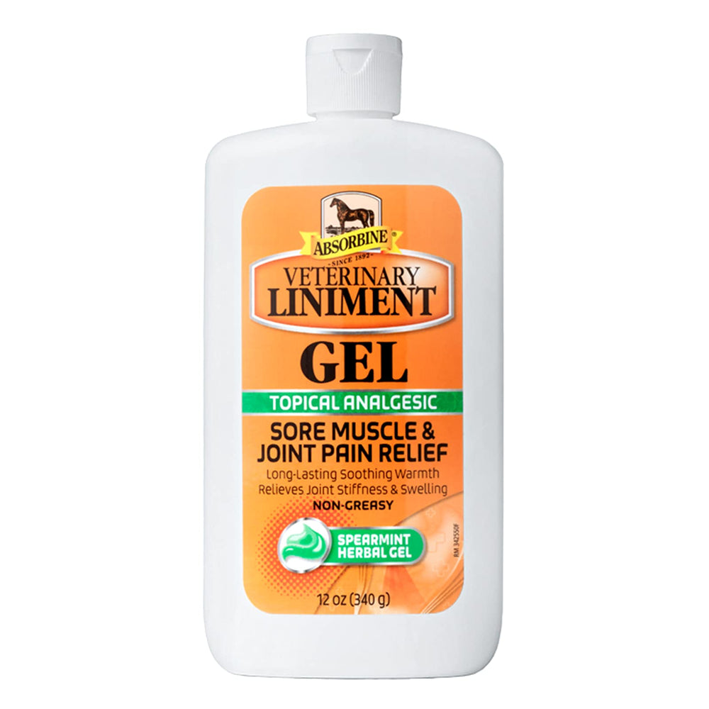 Absorbine Veterinary Liniment 12oz gel for soothing sore muscles and joints