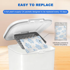 Absorbking orange-indicator beads signal when replacement is needed.
