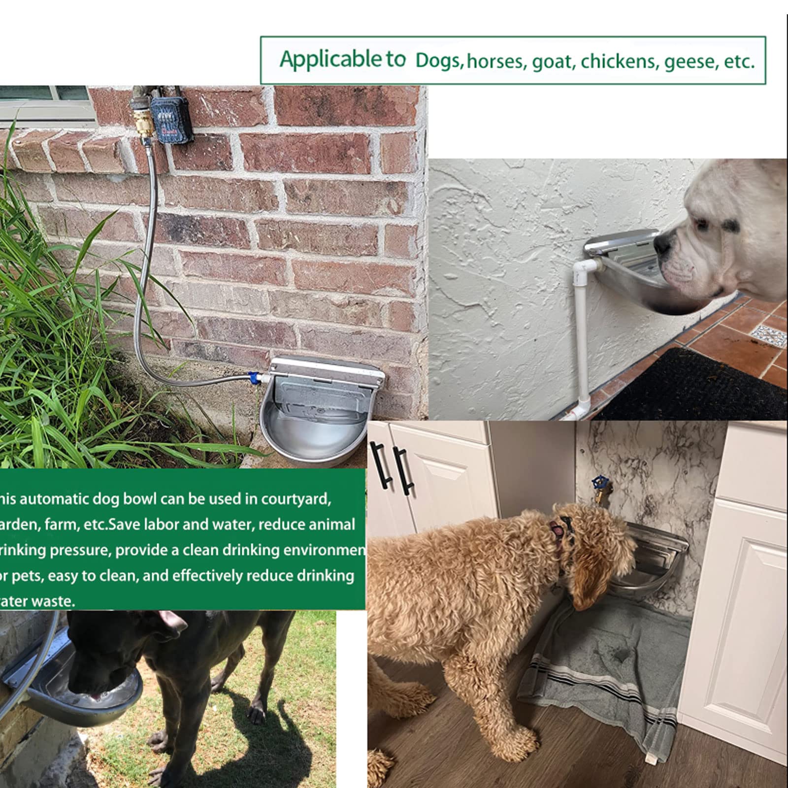 Abustle Pig 304 stainless water bowl resists rust and is easy to sanitize.