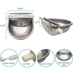 Water bowl mounted with back holes ready for wall installation.