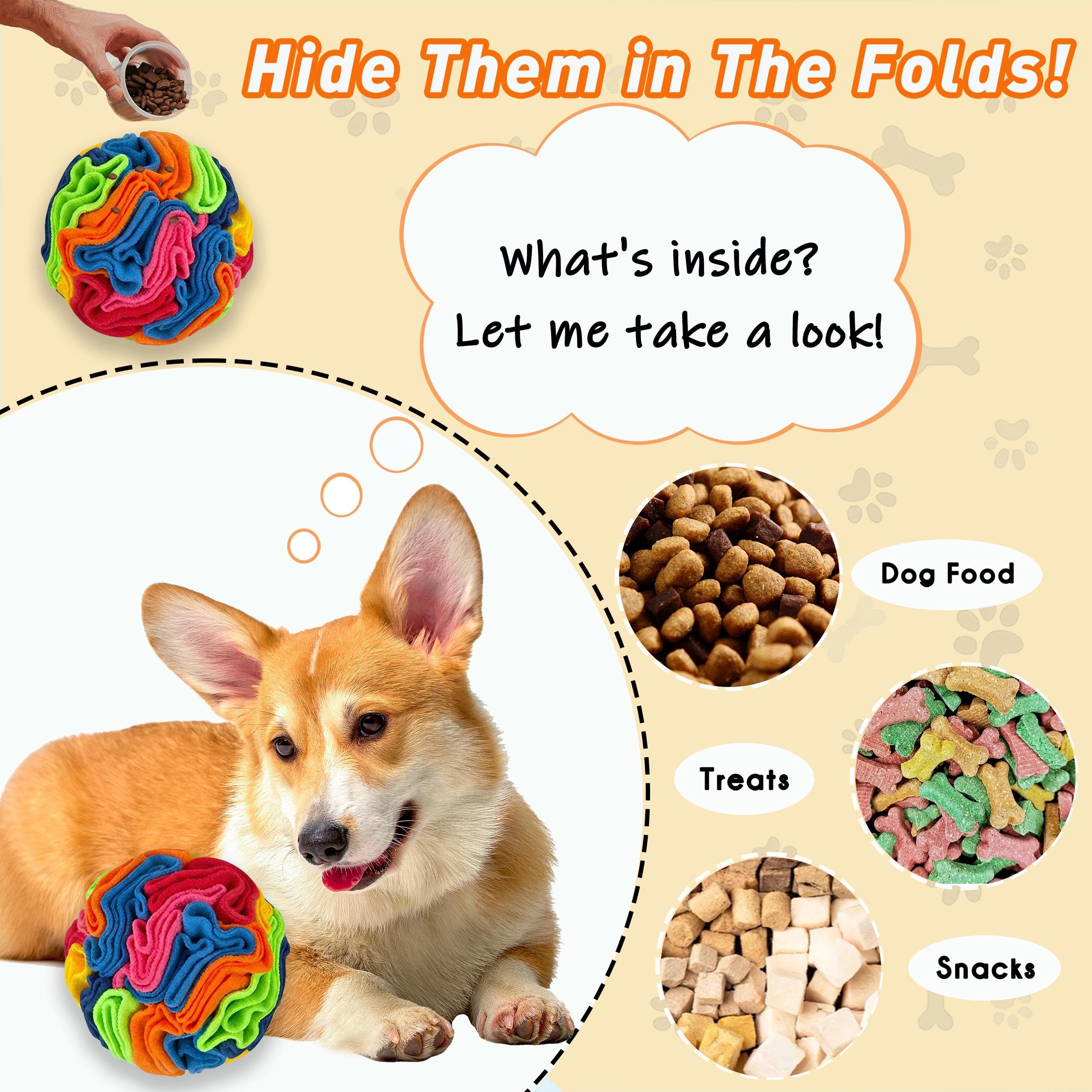ABUUL snuffle ball engages dogs during mealtime and play.