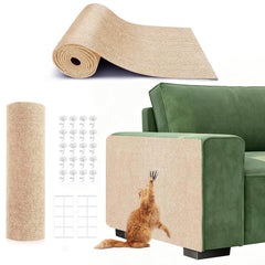 Abuzabu cat scratching mat protecting sofas and walls with residue-free adhesive.