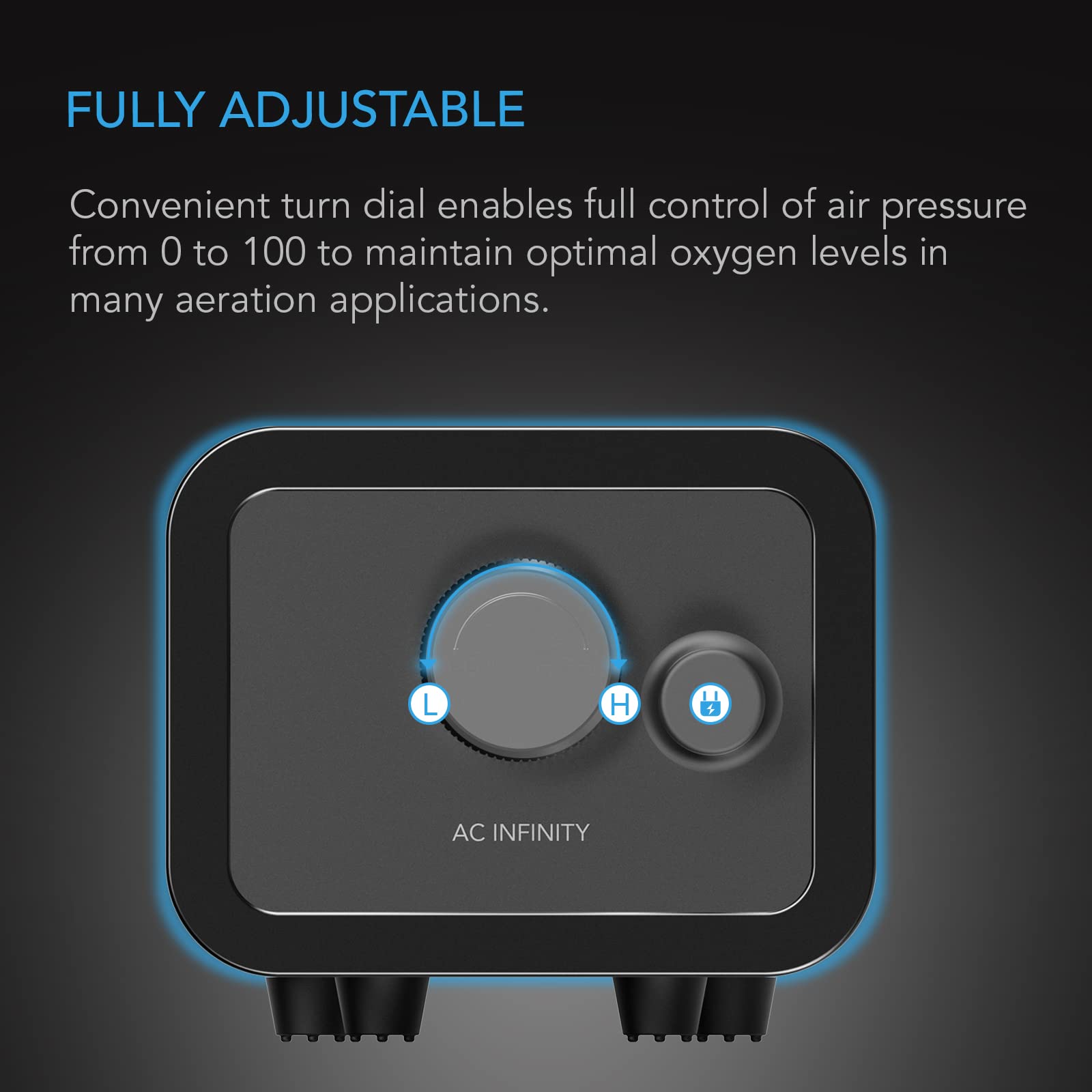 AC Infinity air pump tubing with check valves for one-way flow