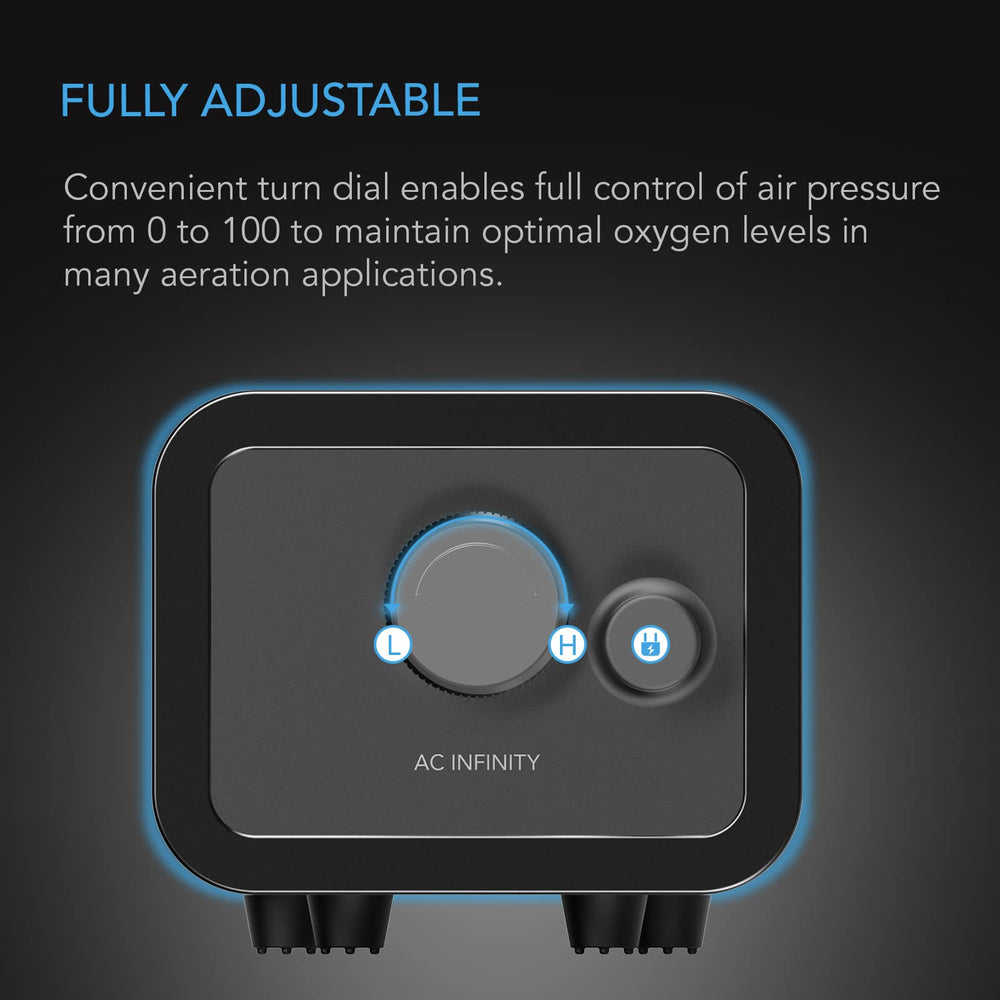 AC Infinity air pump tubing with check valves for one-way flow
