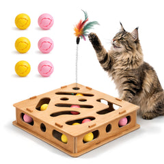 Acaine interactive cat scratch puzzle enrichment box promotes engagement and claw care.