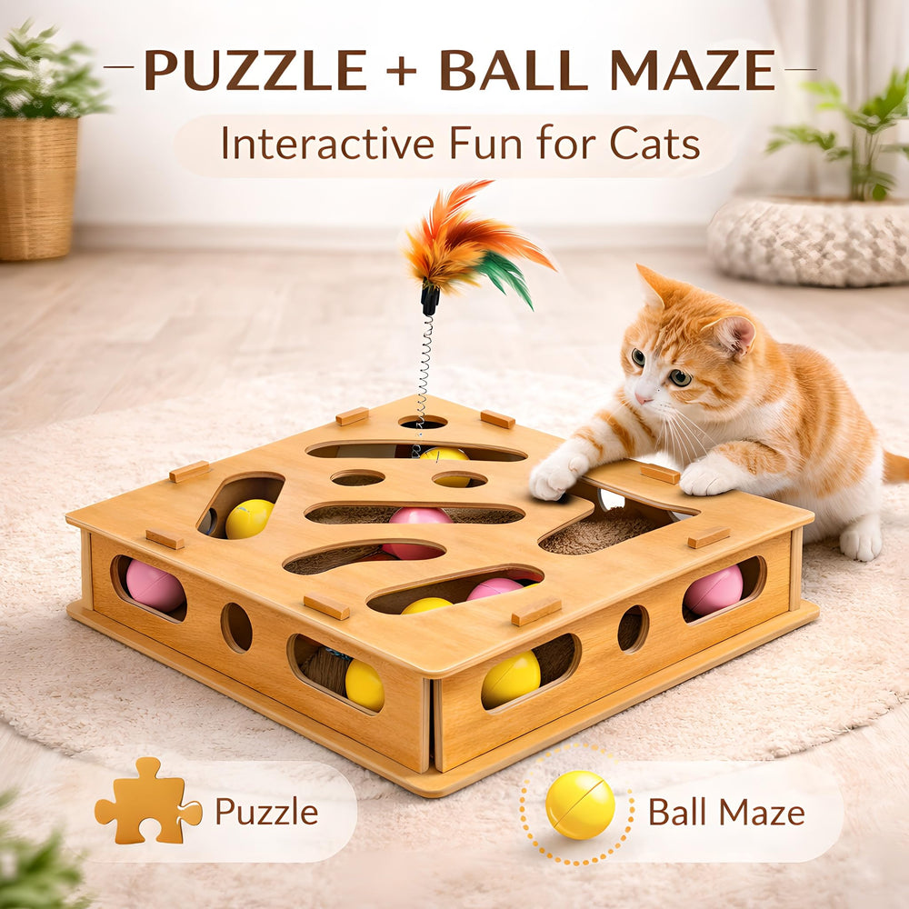 Acaine teaser wand toy adds interactive chase to feline enrichment.