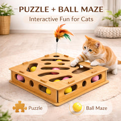 Acaine teaser wand toy adds interactive chase to feline enrichment.